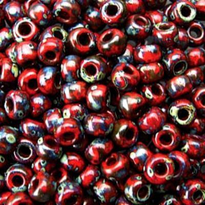 6-94513 Picasso Red Garnet Matte Miyuki Seed Beads Tube - Goody Beads