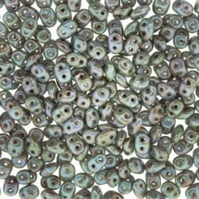 DU0503000-65431 Chalk/Lazure Blue SuperDuo Two Hole Czech Seed Beads Tube - Goody Beads