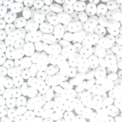 DU0503000 Chalk SuperDuo Two Hole Czech Seed Beads Tube - Goody Beads