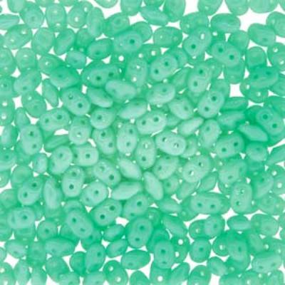 DU0563130 Turquoise Green SuperDuo Two Hole Czech Seed Beads Tube - Goody Beads