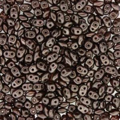 DU0525036-TB Pastel Dark Brown/Bronze SuperDuo Two Hole Czech Seed Beads Tube