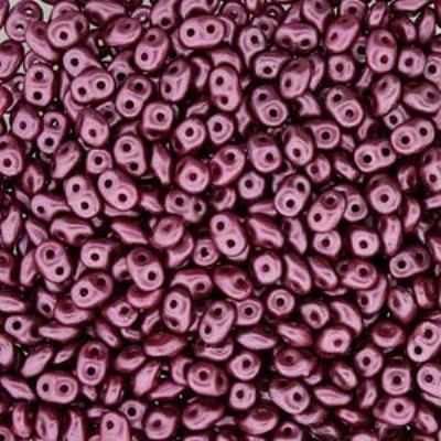 DU0525031-TB Pastel Burgundy SuperDuo Two Hole Czech Seed Beads Tube - Goody Beads