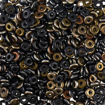 OB2423980-22601 Jet Valentinite Czech Glass O Beads - Goody Beads