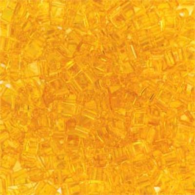 TLH132-TB Transparent Pale Topaz Miyuki 1/2 Cut Tila Beads Tube - Goody Beads