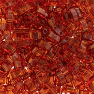 TLH134-TB Transparent Dark Topaz Miyuki 1/2 Cut Tila Beads Tube - Goody Beads