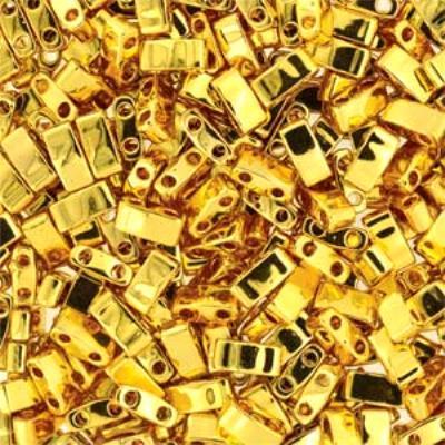 TLH191-TB 24Kt Gold Plated Miyuki 1/2 Cut Tila Beads Tube