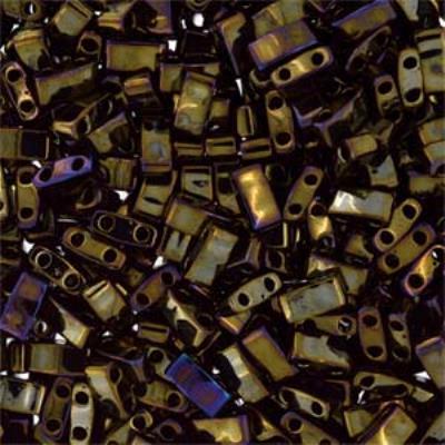 TLH458-TB Brown Iris Miyuki 1/2 Cut Tila Beads Tube - Goody Beads