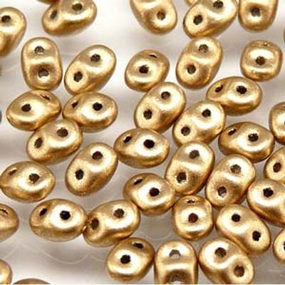 DU0500030-01710 Crystal Bronze Pale Gold SuperDuo Two Hole Czech Seed Beads Tube - Goody Beads