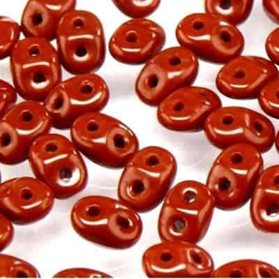 DU0513600 Opaque Chocolate SuperDuo Two Hole Czech Seed Beads Tube - Goody Beads