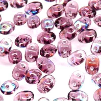 DU0520060-28701 Amethyst AB SuperDuo Two Hole Czech Seed Beads Tube - Goody Beads