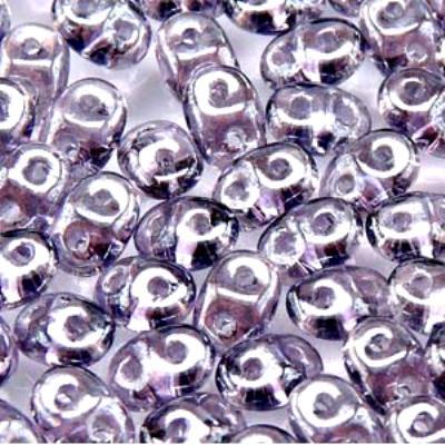 DU0520500-14400 Tanzanite White Luster SuperDuo Two Hole Czech Seed Beads Tube - Goody Beads