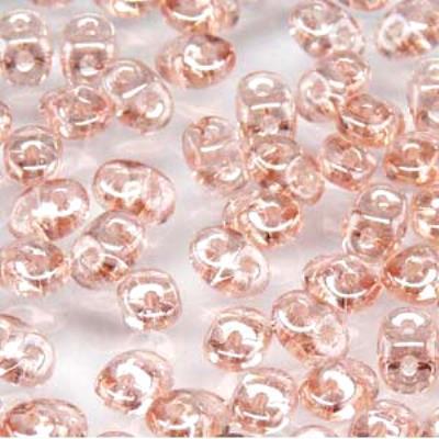 DU0570120-14400 Rosaline White Luster SuperDuo Two Hole Czech Seed Beads Tube - Goody Beads