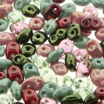 DU05MIX104 Antique Roses SuperDuo Two Hole Czech Seed Beads Tube - Goody Beads