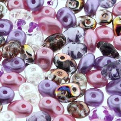 DU05MIX116 Little Princess SuperDuo Two Hole Czech Seed Beads Tube - Goody Beads