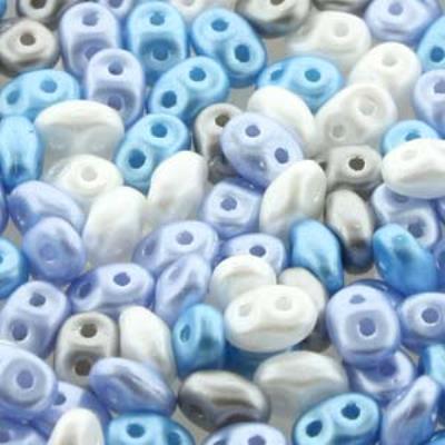 DU05MIX130 Little Boy Blue SuperDuo Two Hole Czech Seed Beads Tube - Goody Beads