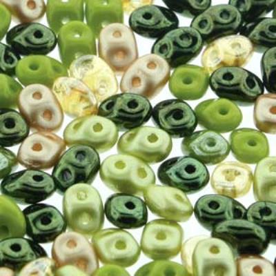 DU05MIX138 Rainforest SuperDuo Two Hole Czech Seed Beads Tube - Goody Beads