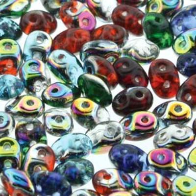 DU05MIX141 All That Glitters SuperDuo Two Hole Czech Seed Beads Tube - Goody Beads