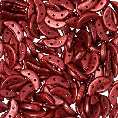 10mm Matte Metallic Lava 2-Hole Crescent CzechMates Czech Glass Beads - Goody Beads