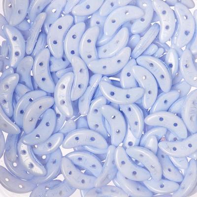 10mm Opaque Serenity 2-Hole Crescent CzechMates Czech Glass Beads - Goody Beads