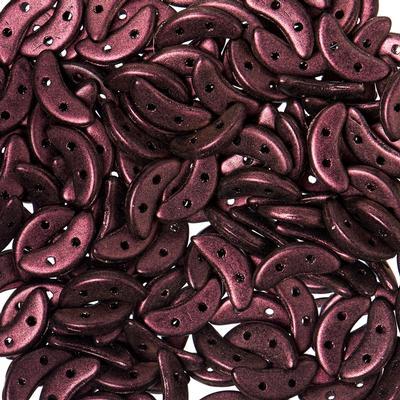 10mm Polychrome Pink Olive 2-Hole Crescent CzechMates Czech Glass Beads - Goody Beads