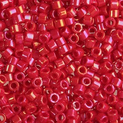 DB214 11/0 Opaque Red Luster Delica Seed Beads Tube - Goody Beads