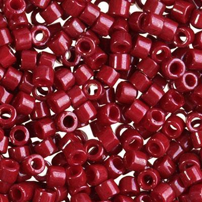 DB654 11/0 Dyed Opaque Cranberry Delica Seed Beads Tube - Goody Beads