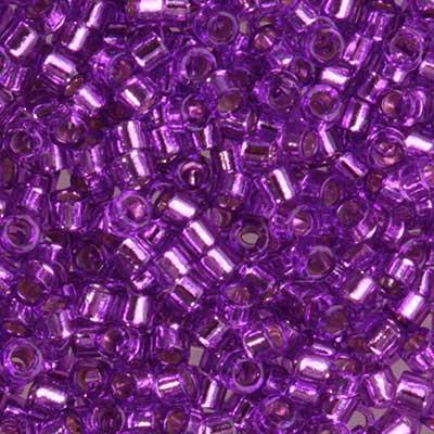 DB1345 11/0 Silver Lined Dyed Bright Violet Delica Seed Beads Tube - Goody Beads