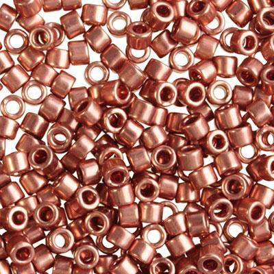 DB040 11/0 Bright Copper Plated Delica Seed Beads Tube - Goody Beads