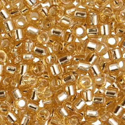 DB042 11/0 Silver Lined Gold Delica Seed Beads Tube - Goody Beads