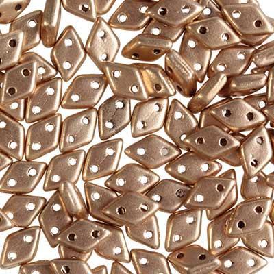 4x6mm Matte Metallic Flax 2-Hole Diamond CzechMates Glass Beads - Goody Beads