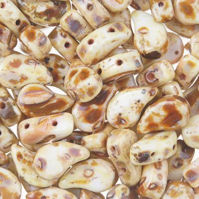 PD8503000-86805 Chalk Dark Travertine Paisley Duo Two Hole Czech Seed Beads Tube - Goody Beads