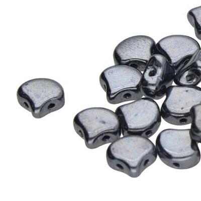 GNK8723980-14400 Jet Gunmetal Ginko Duo Two Hole Czech Seed Beads Tube - Goody Beads