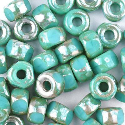 MTB02C-63130-43500 Turquoise Green Rembrandt 3 Cut 2/0 Matubo Czech Glass Seed Beads