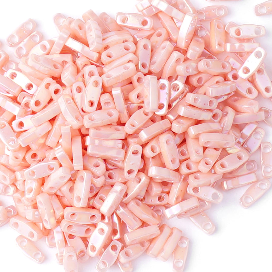 QTL596-TB Semi-Matte Opaque Salmon Miyuki Quarter Tila Beads - Goody Beads