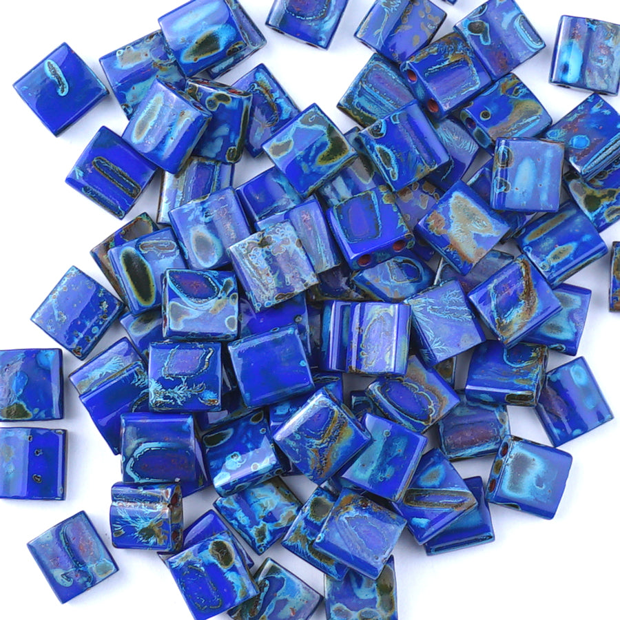 TL4518-TB Picasso Opaque Cobalt Miyuki Tila Beads Tube - Goody Beads