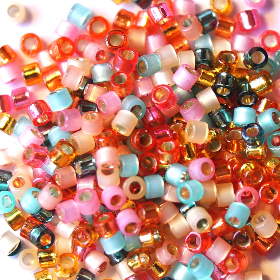 DB-MIX9108 Tropical Heat Mix 11/0 Delica Seed Beads Tube - Goody Beads