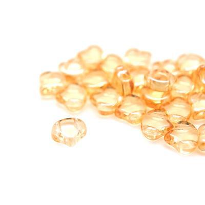 Luster Transparent Champagne Matubo Ginkgo Two Hole Czech Seed Beads Tube - Goody Beads