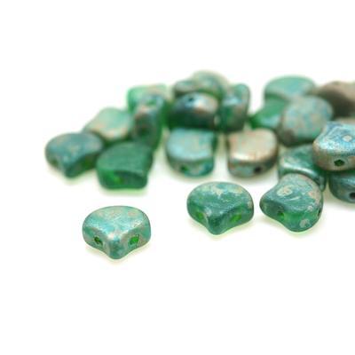 Matte Chrysolite Rembrandt Matubo Ginkgo Two Hole Czech Seed Beads Tube - Goody Beads