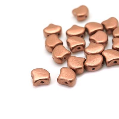 Matte Metallic Bronze Copper Matubo Ginkgo Two Hole Czech Seed Beads Tube - Goody Beads