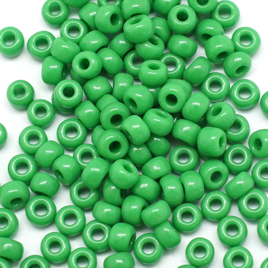 6-9411 Opaque Green 6/0 Seed Beads Tube - Goody Beads