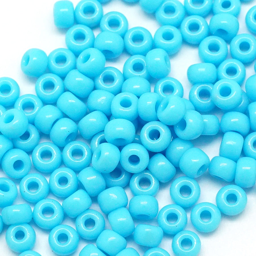 6-9413 Opaque Turquoise Blue 6/0 Seed Beads Tube - Goody Beads