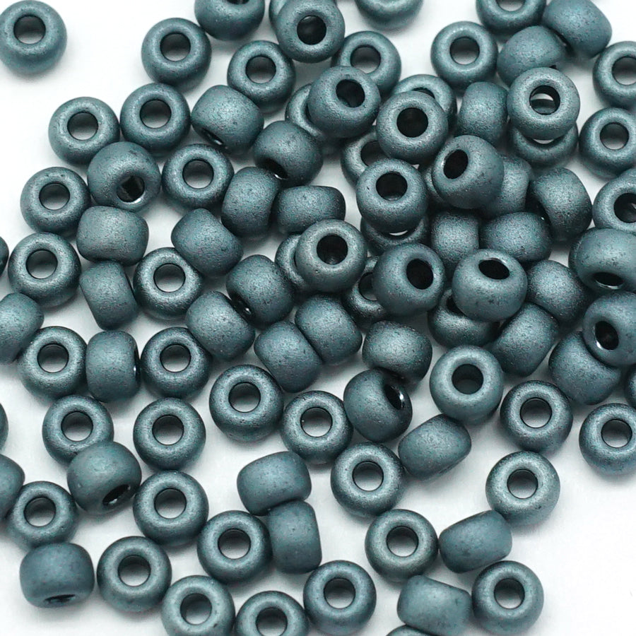 6-91254 Metallic Matte Gunmetal 6/0 Seed Beads Tube - Goody Beads