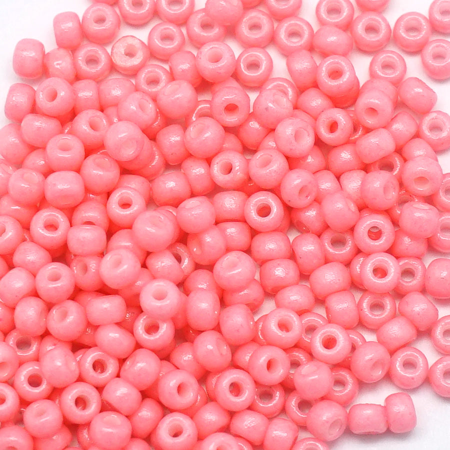 8-94467 Duracoat Opaque Dyed Party Pink 8/0 Seed Beads Tube - Goody Beads