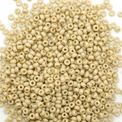 11-94691 Frost Opaque Glaze Rainbow Ivory 11/0 Round Seed Beads Tube