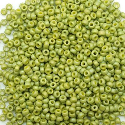 11-94697 Frost Opaque Glaze Rainbow Olive 11/0 Round Seed Beads Tube