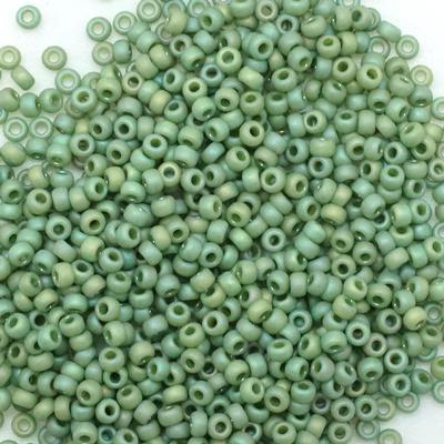 11-94698 Frost Opaque Glaze Rainbow Kiwi 11/0 Round Seed Beads Tube