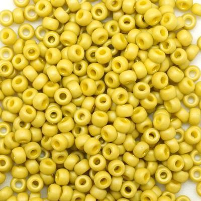 8-94692 Frost Opaque Glaze Rainbow Yellow 8/0 Round Seed Beads Tube - Goody Beads