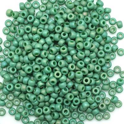 8-94700 Frost Opaque Glaze Rainbow Shamrock 8/0 Round Seed Beads Tube - Goody Beads