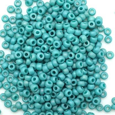 8-94702 Frost Opaque Glaze Rainbow Peacock 8/0 Round Seed Beads Tube - Goody Beads