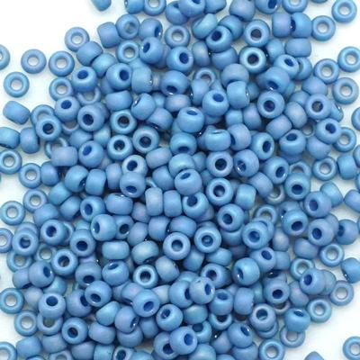 8-94704 Frost Opaque Glaze Rainbow Soft Blue 8/0 Round Seed Beads Tube - Goody Beads